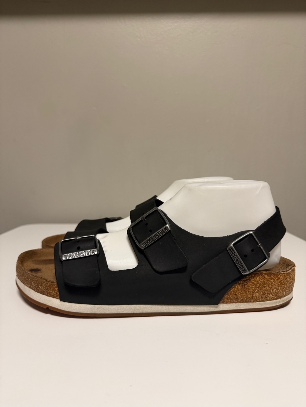 Birkenstock Milano Black Leather Two Strap Slingback Sandals Men’s EU 43 US 10